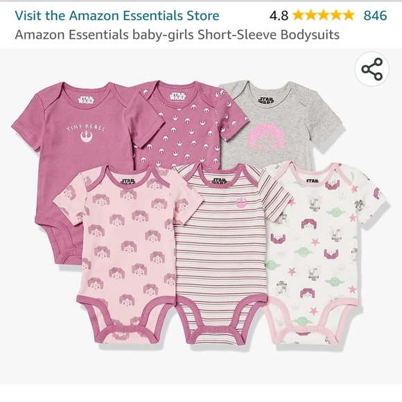 Star Wars Amazon Essentials Onesies and Shorts - Picture 2 of 3